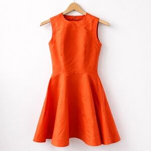 COS Orange Fit & Flare Dress EU 34 US 2 Sleeveless Cotton Lined Cocktail A-Line